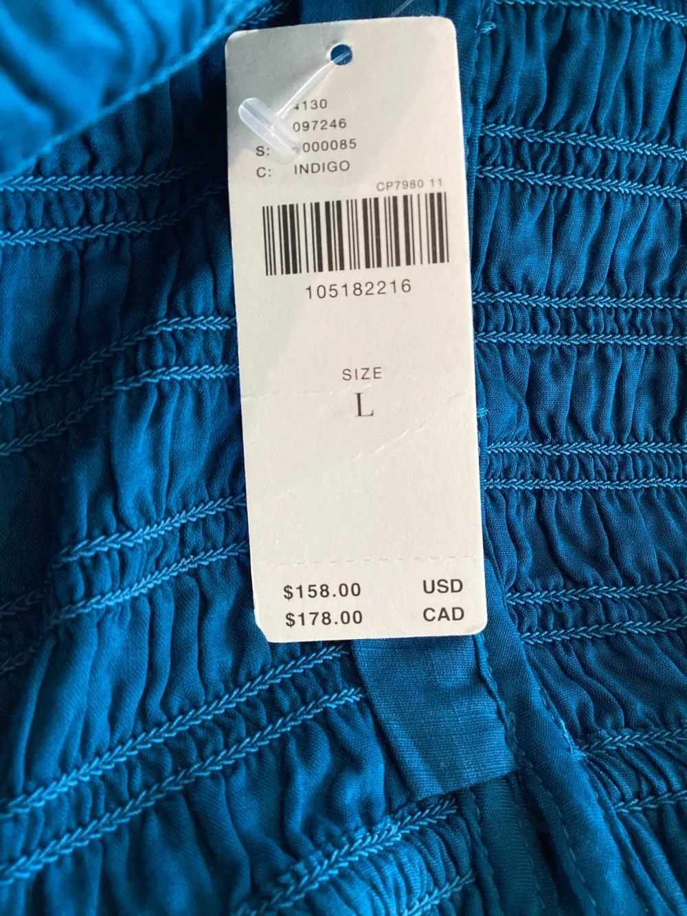 Anthropologie Peregrine Square-Neck Sleeveless Midi Dress New Large Indigo Blue - Picture 11 of 13